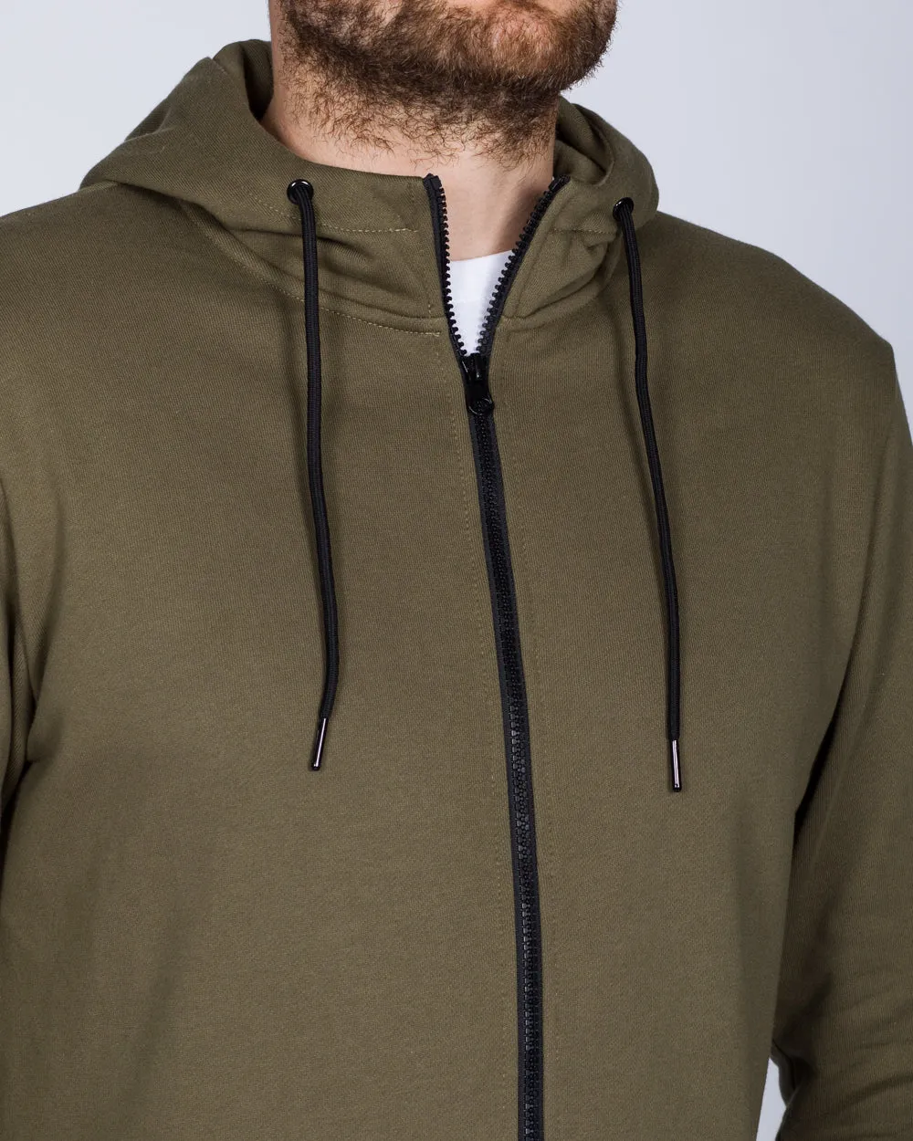 2t Zip Up Tall Active Hoodie (khaki)