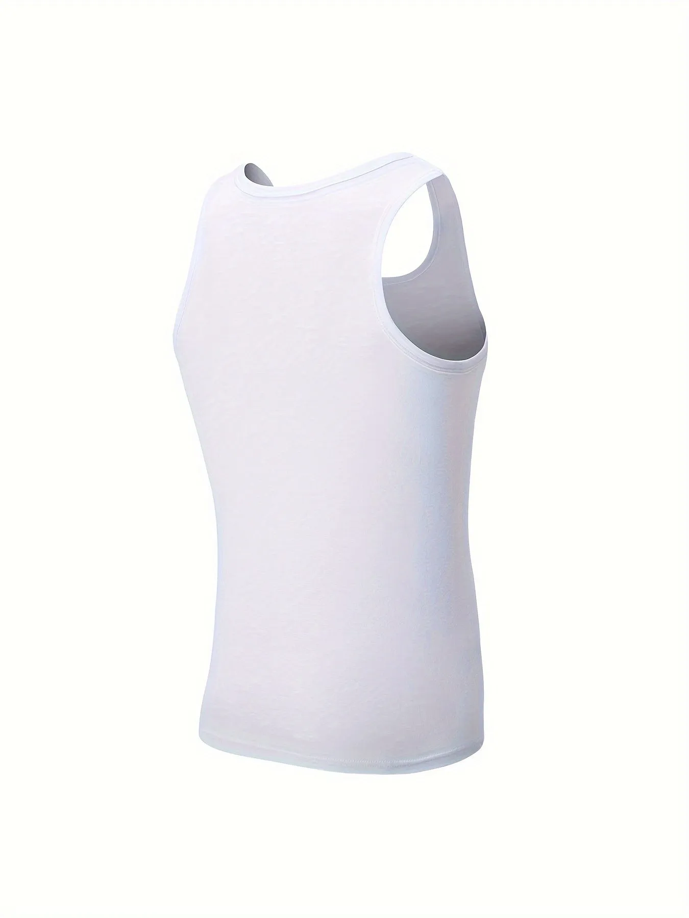 5-Pack Men's White Tank Tops - Comfortable Cotton Sleeveless T-Shirts for Fitness & Casual Wear