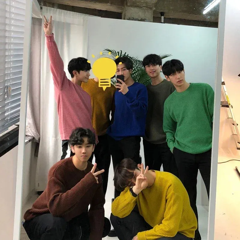 Aidase Boys Green Knitted Sweaters Korean Long Sleeve Knit Top Casual Pullover Men Knitted Sweater Oversize Knitwear Male Knit Top XXL