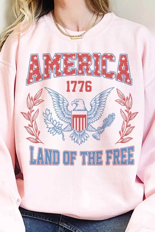 AMERICA LAND OF THE FREE OVERSIZED SWEATSHIRT