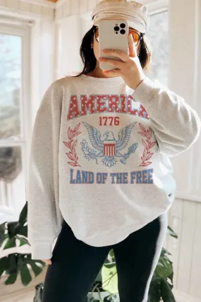 AMERICA LAND OF THE FREE OVERSIZED SWEATSHIRT