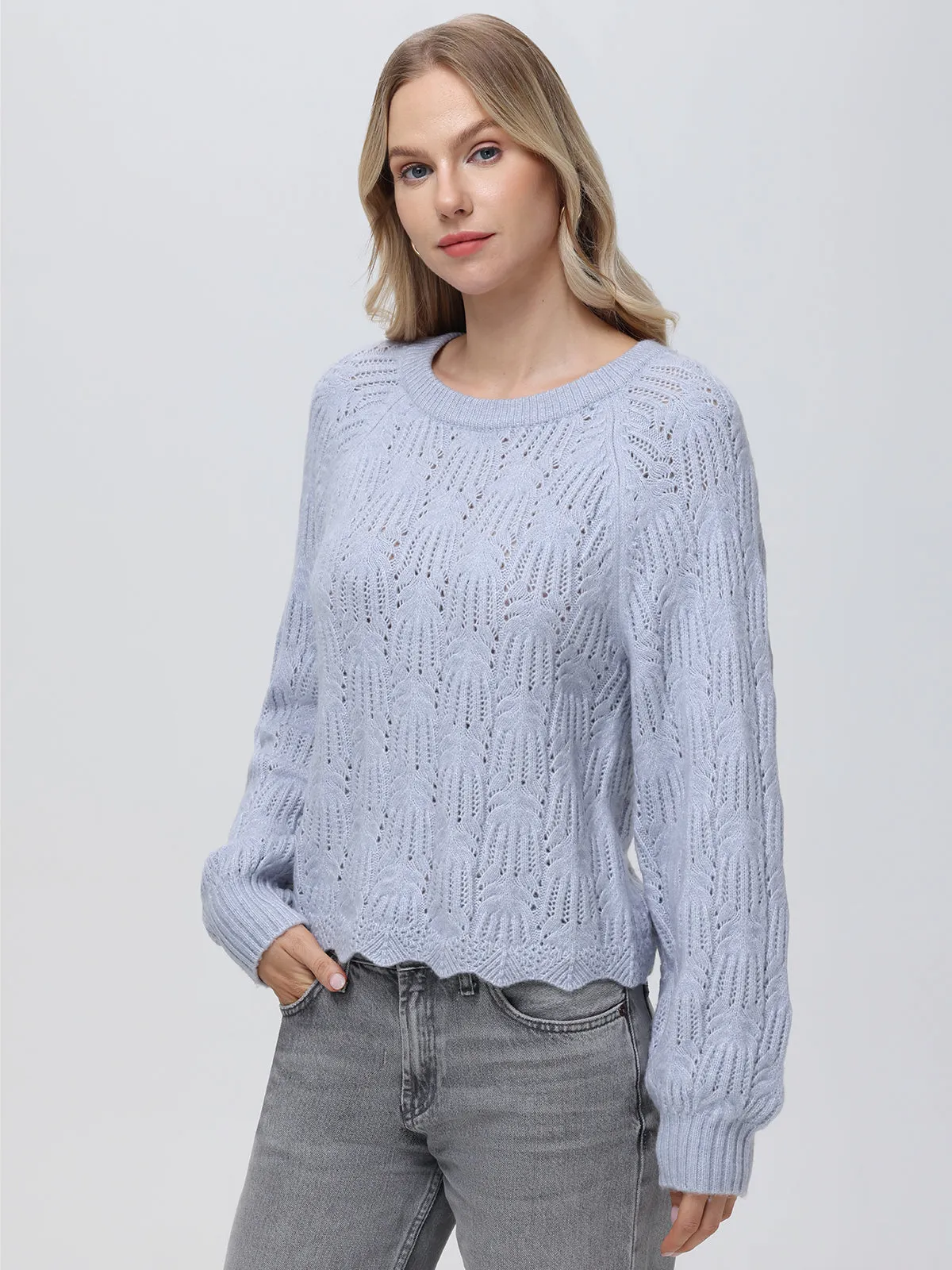 Athena: Pointelle Bow Back Sweater