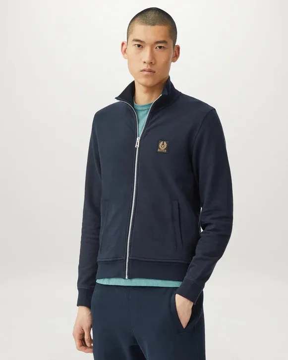 Belstaff Full Zip Sweat Top in Dark Ink