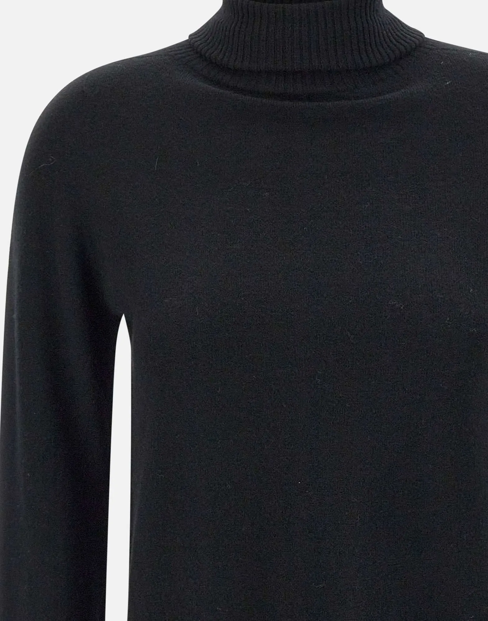 Black Wool Turtleneck Sweater for Women