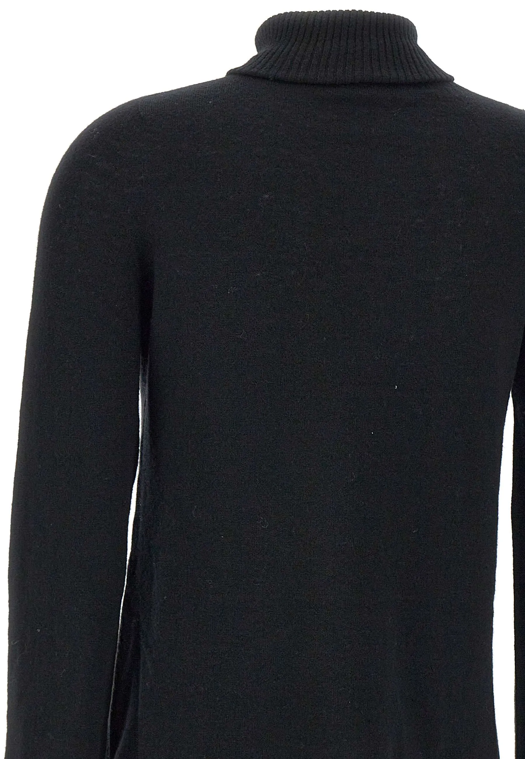 Black Wool Turtleneck Sweater for Women