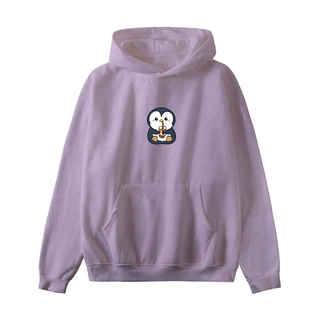 Boba Lovin Penguin Oversized Soft Hoodies