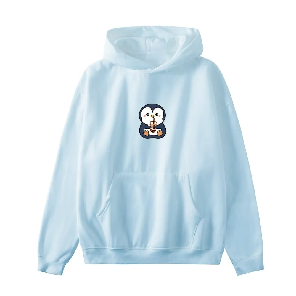 Boba Lovin Penguin Oversized Soft Hoodies