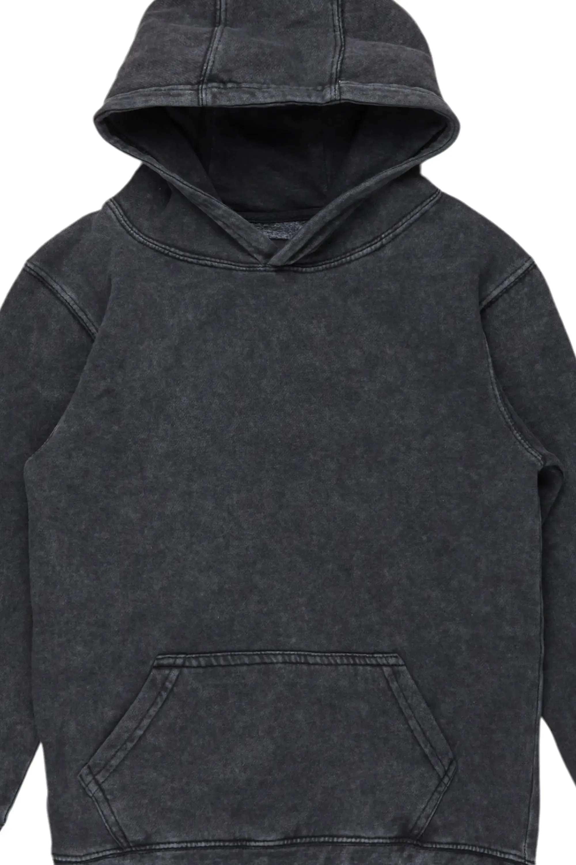 Boys Vintage Black Basic Hoodie