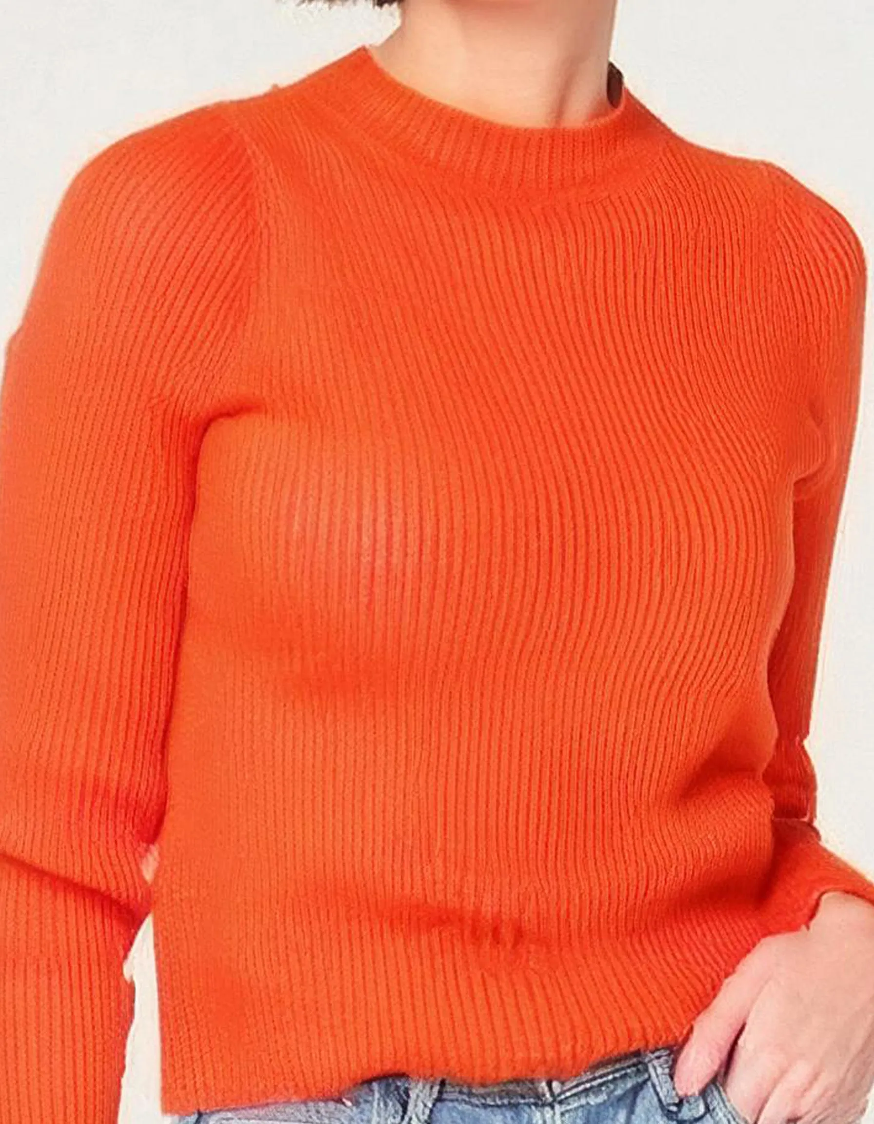 Bright Orange Crewneck Sweater