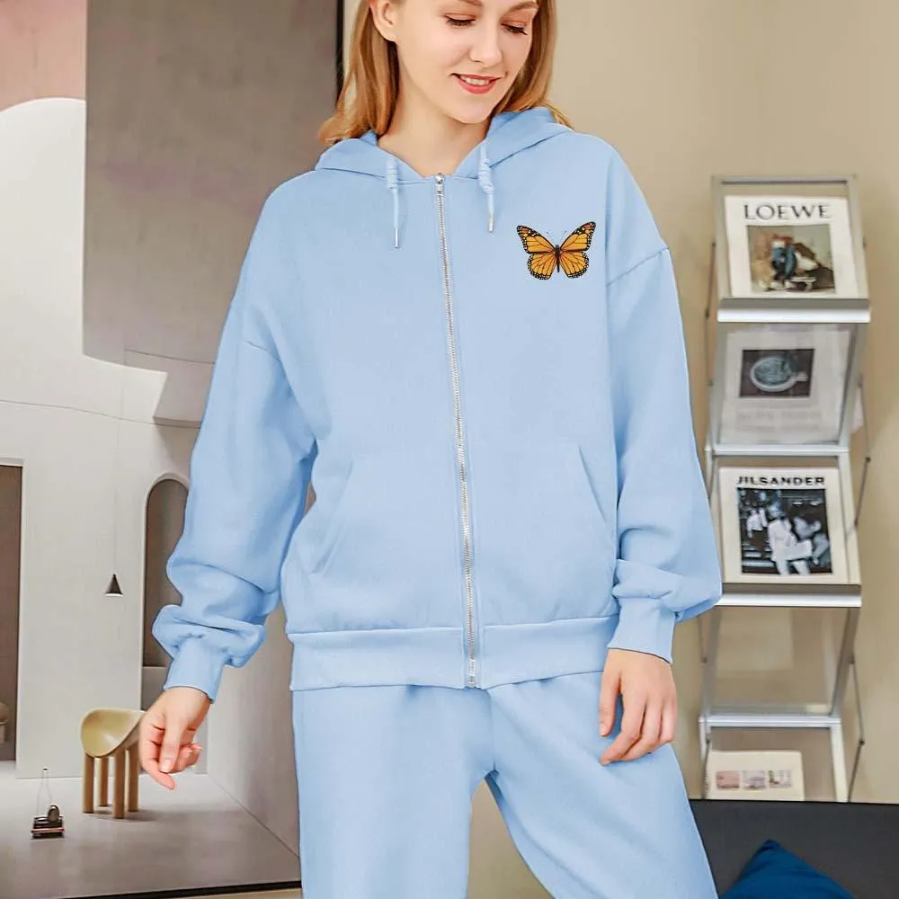 Butterfly Soft Zip-Up Hoodie