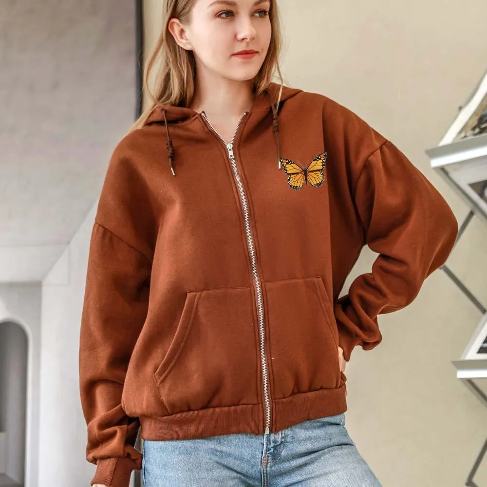 Butterfly Soft Zip-Up Hoodie