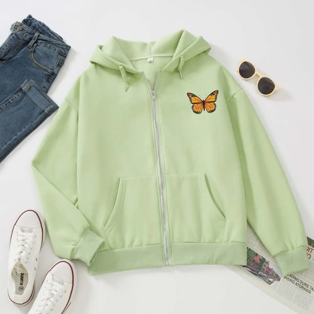 Butterfly Soft Zip-Up Hoodie