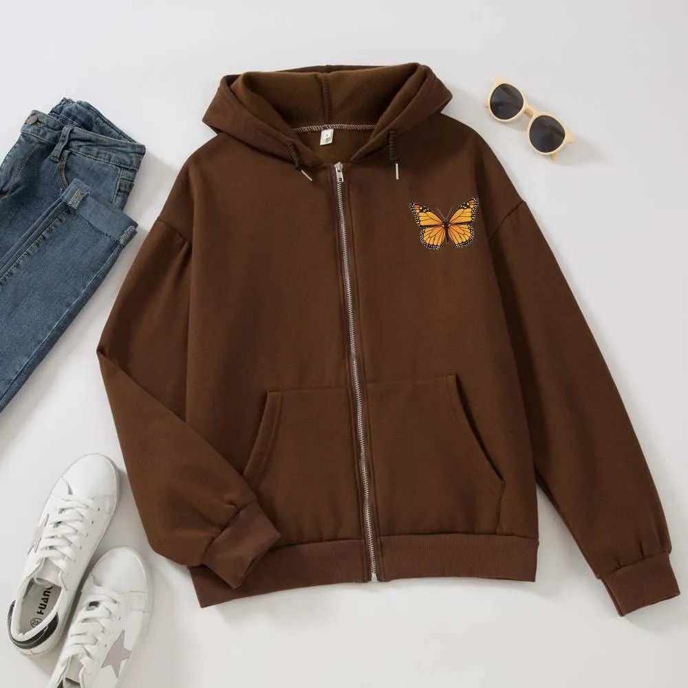 Butterfly Soft Zip-Up Hoodie