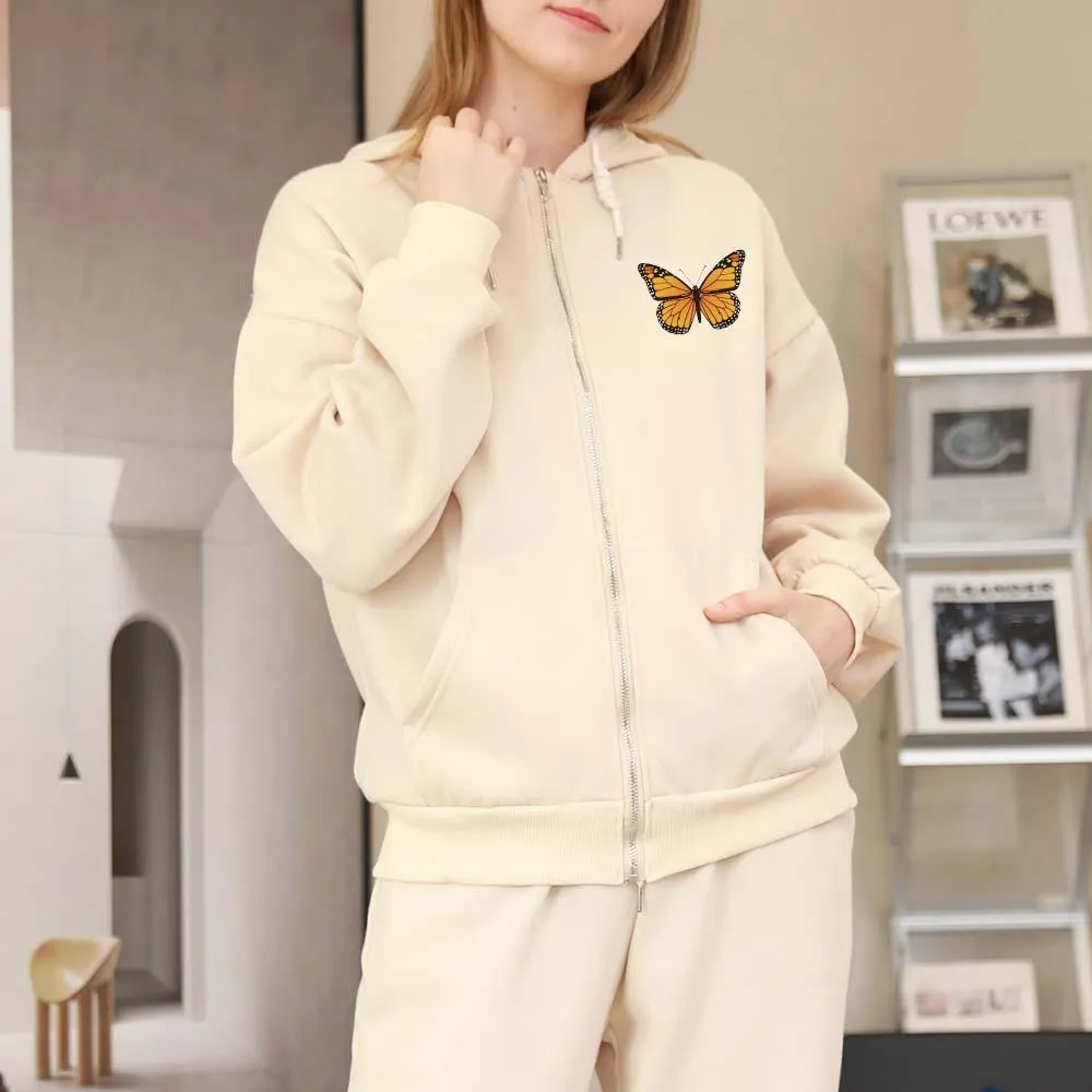 Butterfly Soft Zip-Up Hoodie