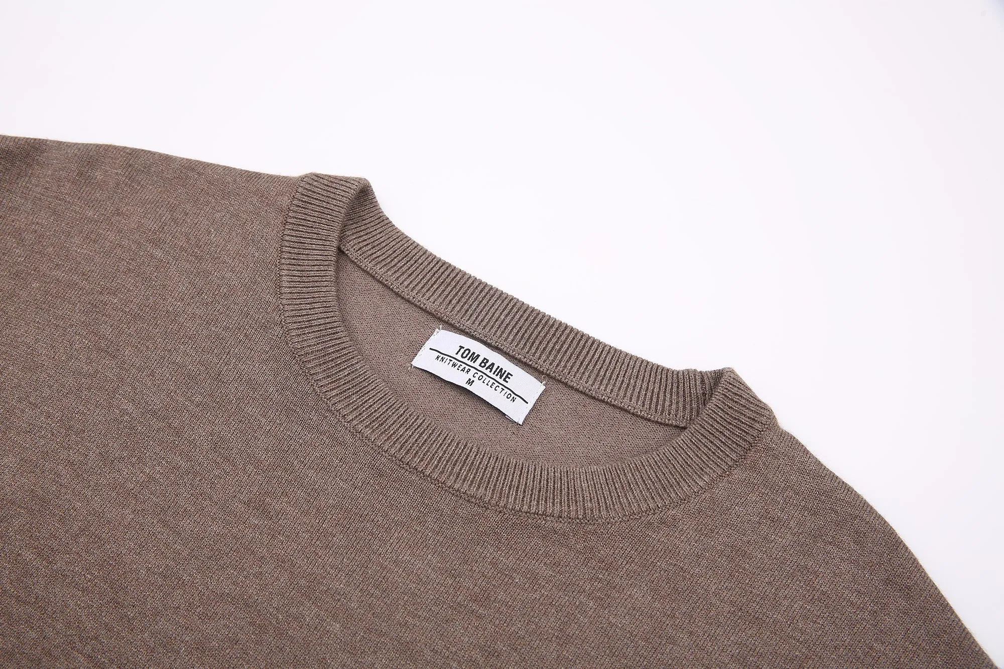 Cashmere Feel Crewneck Sweater (Brown)