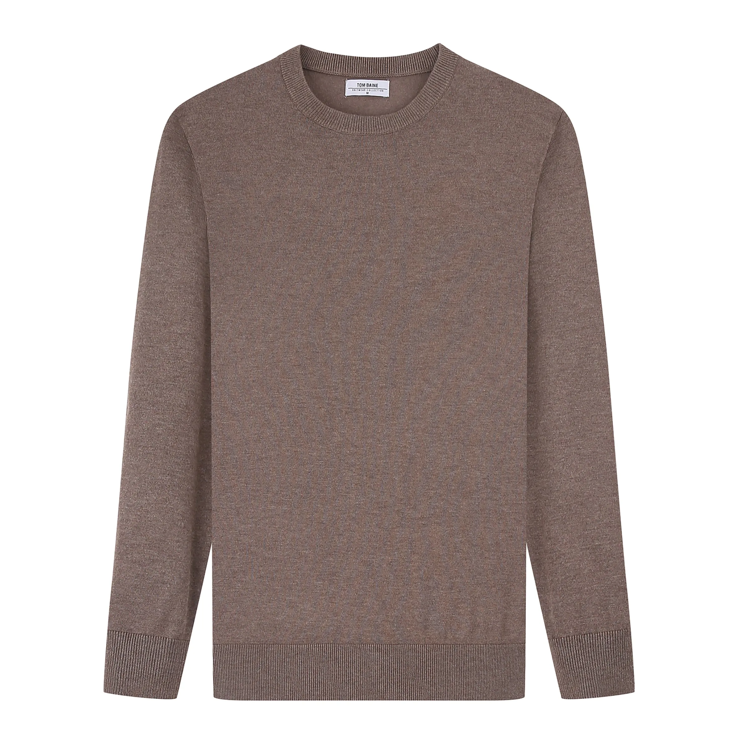 Cashmere Feel Crewneck Sweater (Brown)