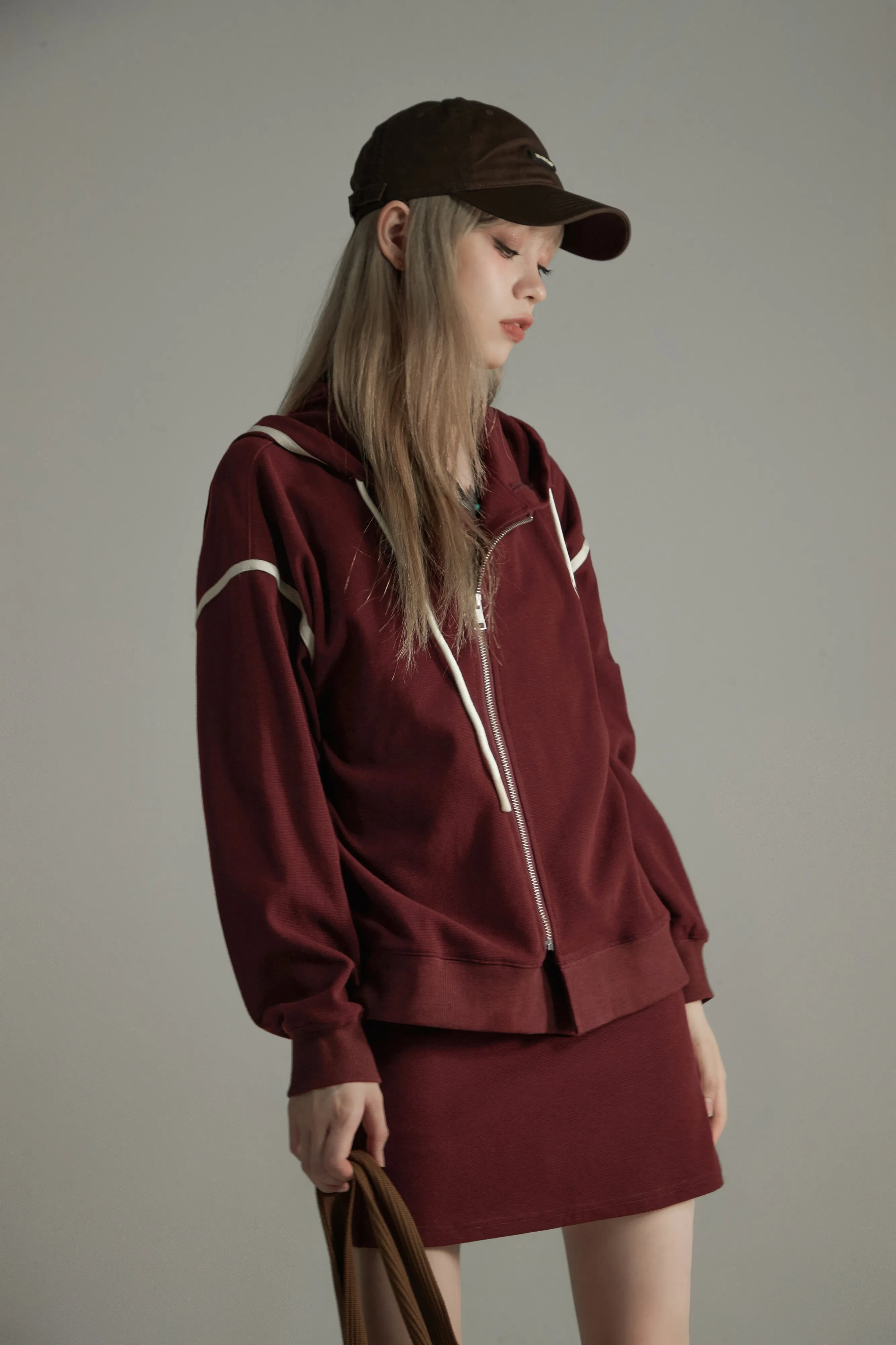 Casual Loose Fit Zip-Up Hoodie