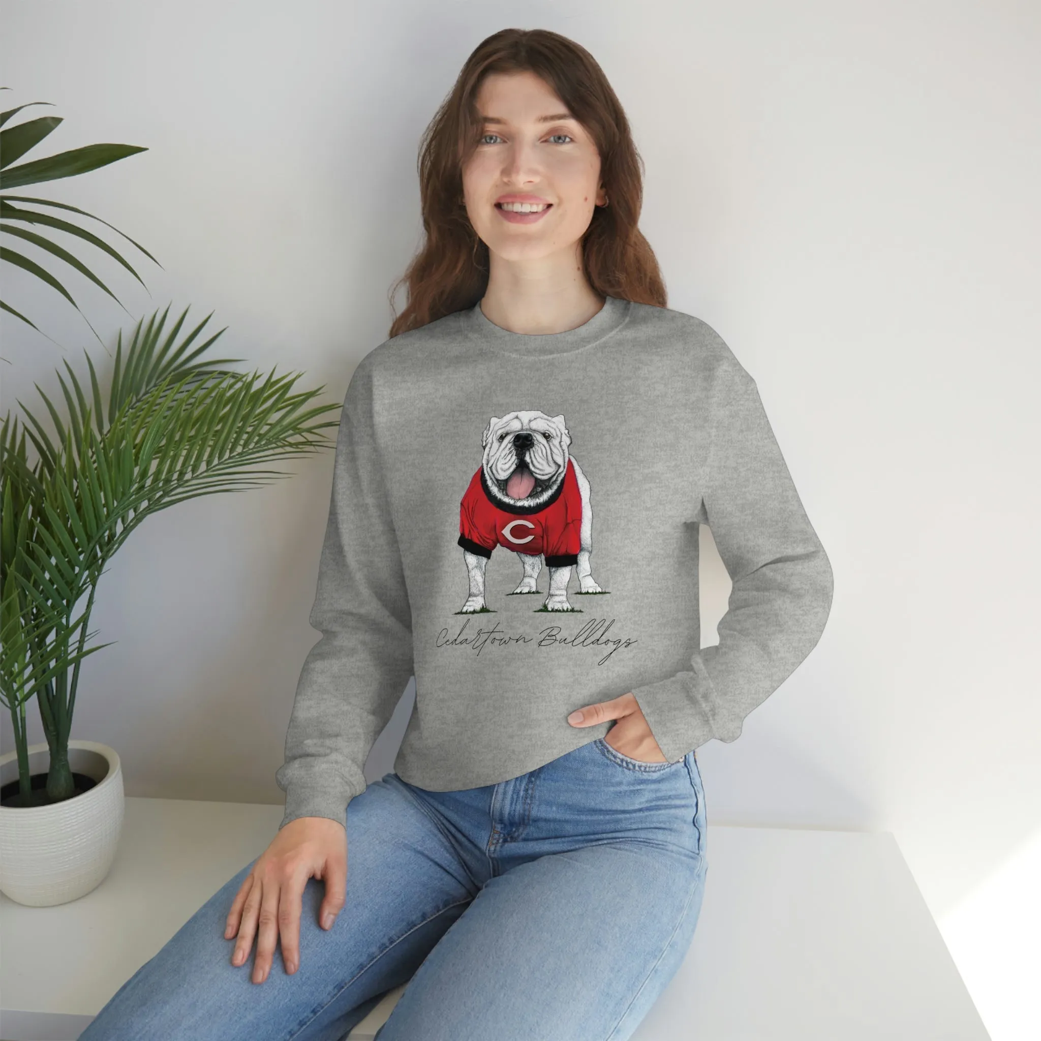 Cedartown Bulldogs Gildan 18000 Unisex Heavy Blend Crewneck Sweatshirt