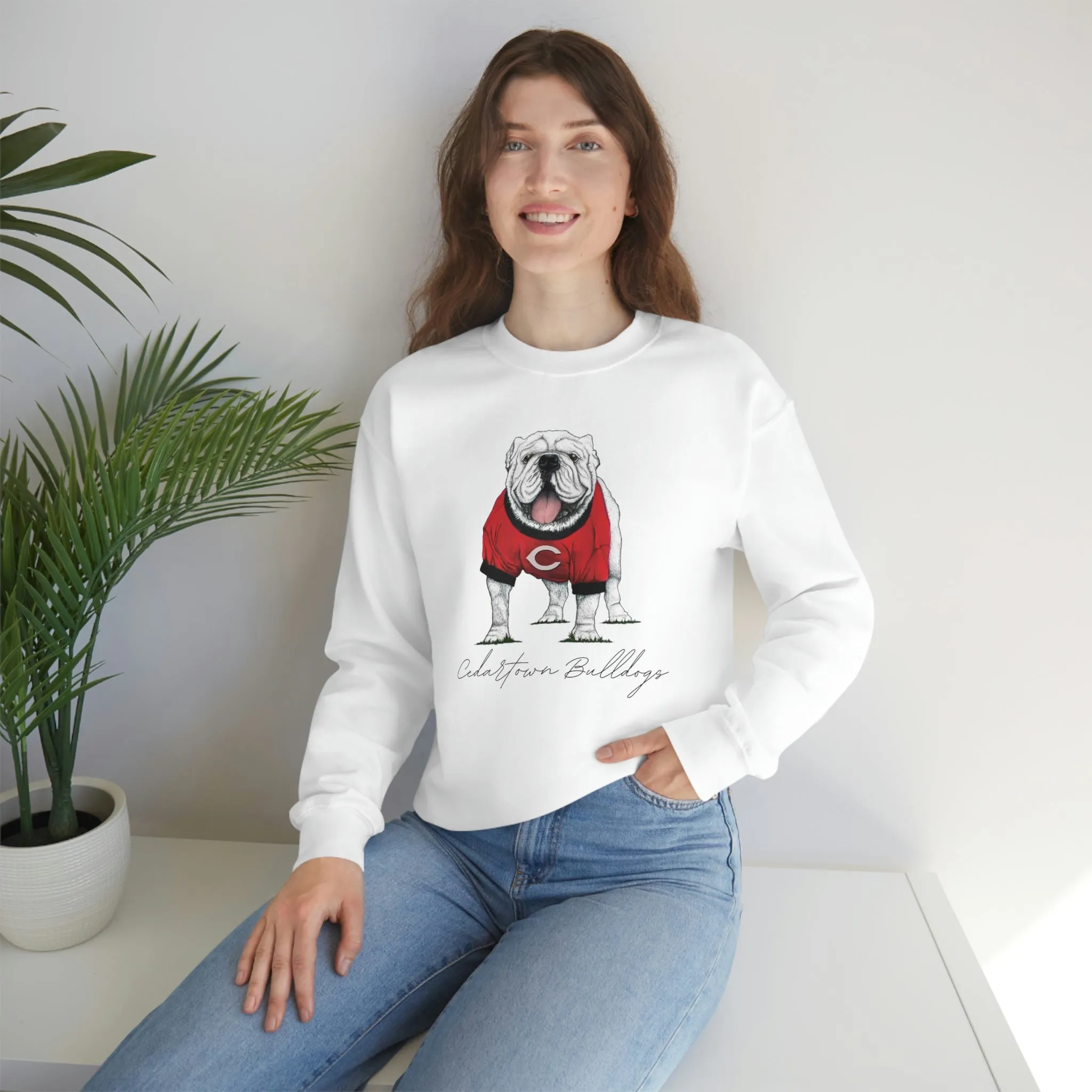 Cedartown Bulldogs Gildan 18000 Unisex Heavy Blend Crewneck Sweatshirt