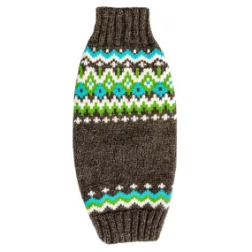 Charcoal Fairisle Wool Dog Sweater