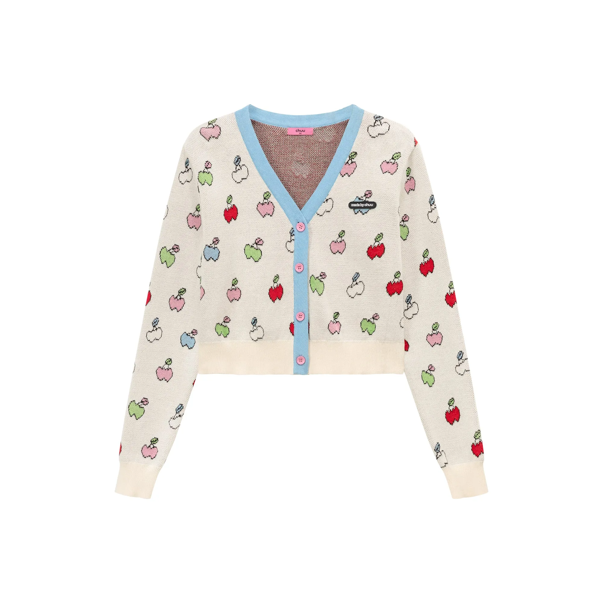 Cherry Hearts Knit Button Cardigan