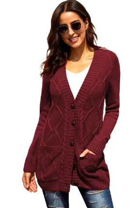 Chic Comfort Knit Button-Front Cardigan