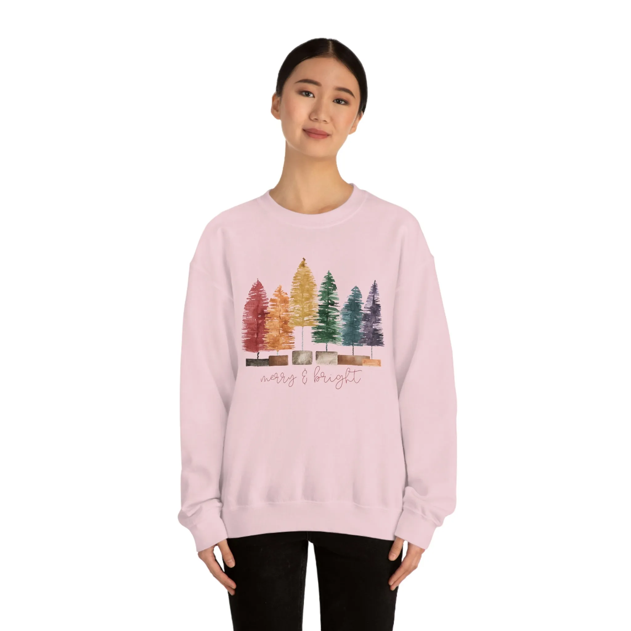 Christmas bottle brush tree Unisex Heavy Blend Crewneck Sweatshirt