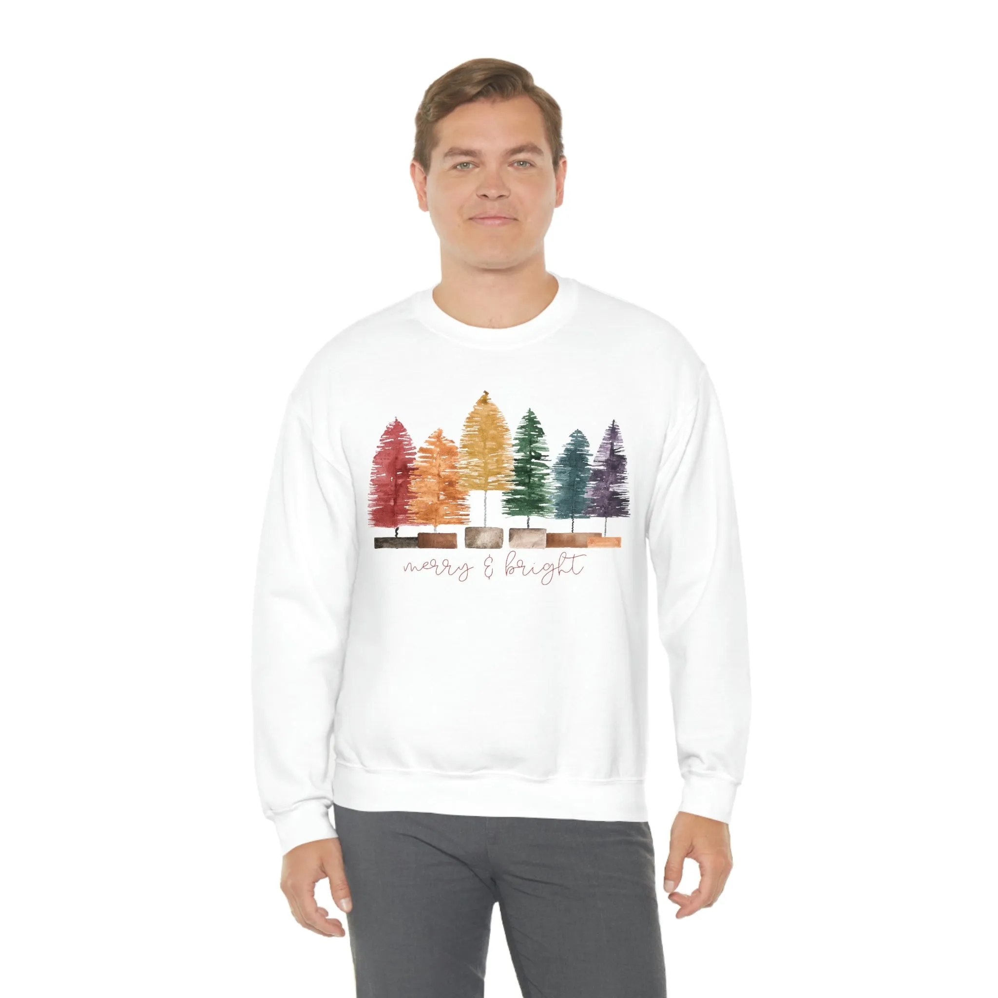 Christmas bottle brush tree Unisex Heavy Blend Crewneck Sweatshirt