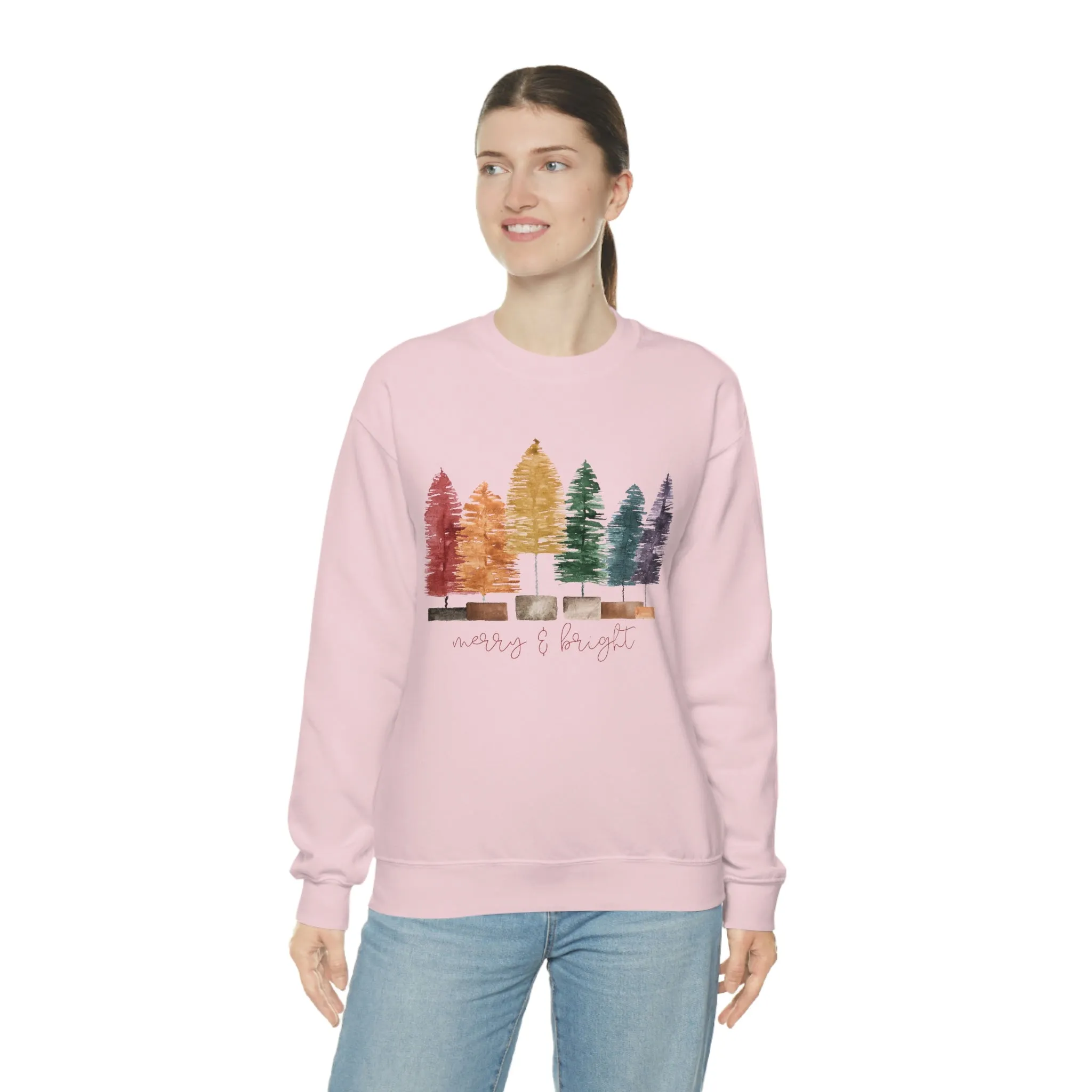 Christmas bottle brush tree Unisex Heavy Blend Crewneck Sweatshirt