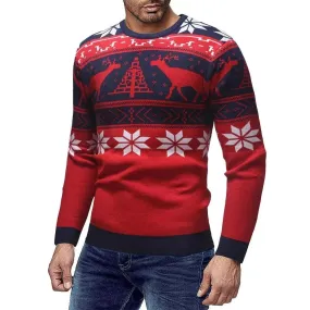 Christmas fawn deer Knit Cashmere sweater for men