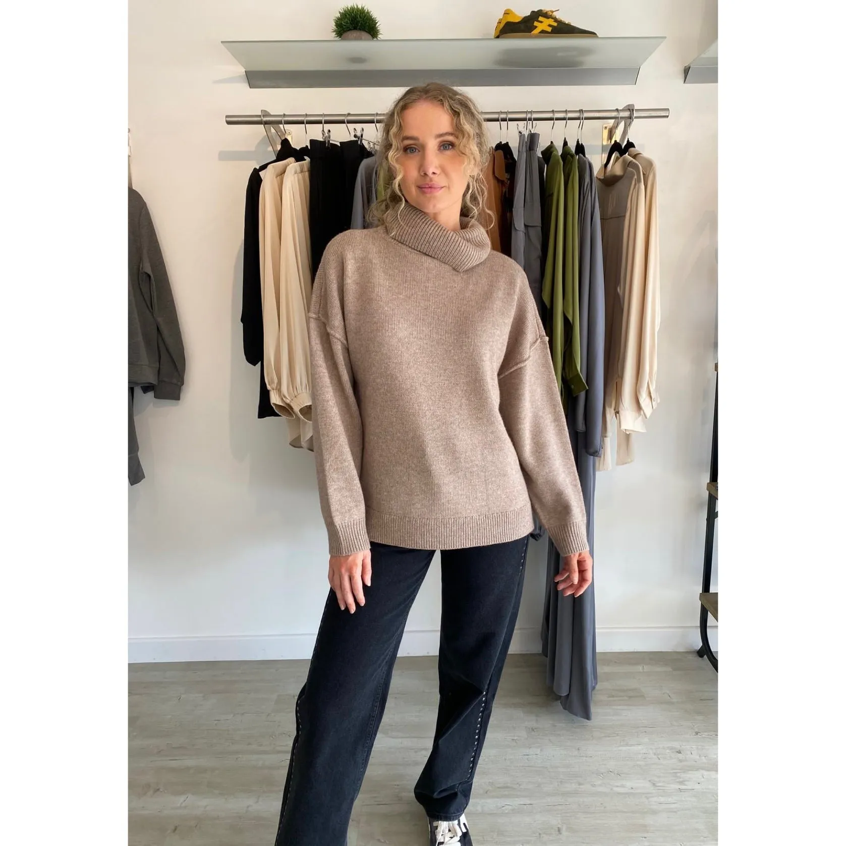 Co Couture Maja Slit Roll Neck