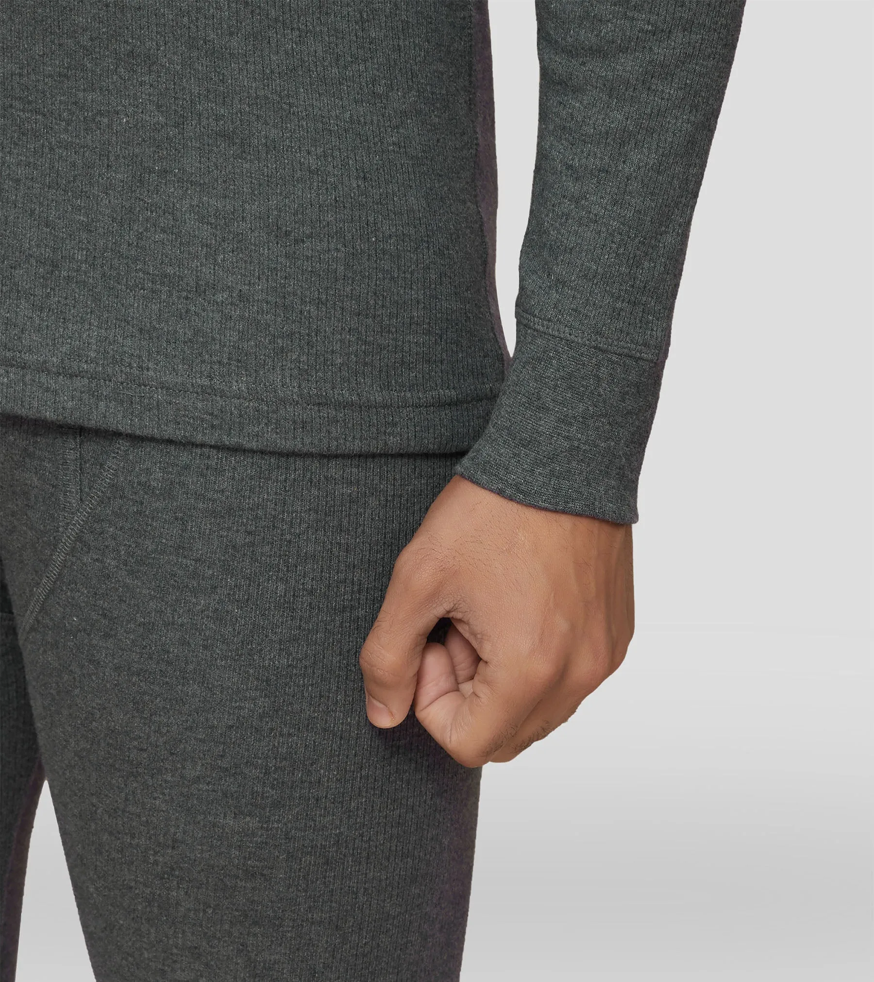 Cotton Rich Long Sleeve Thermal Set Graphite Grey