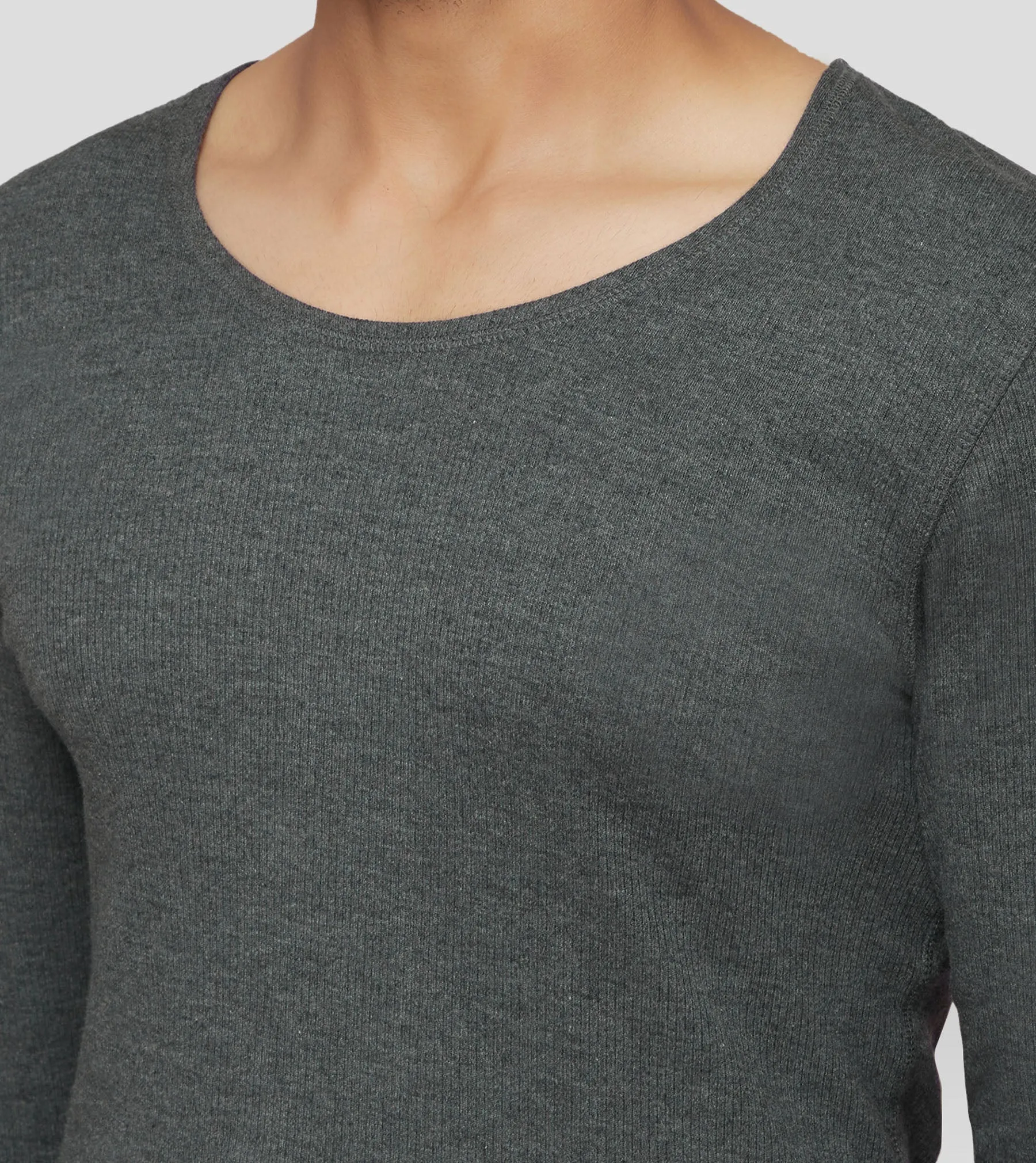 Cotton Rich Long Sleeve Thermal Set Graphite Grey