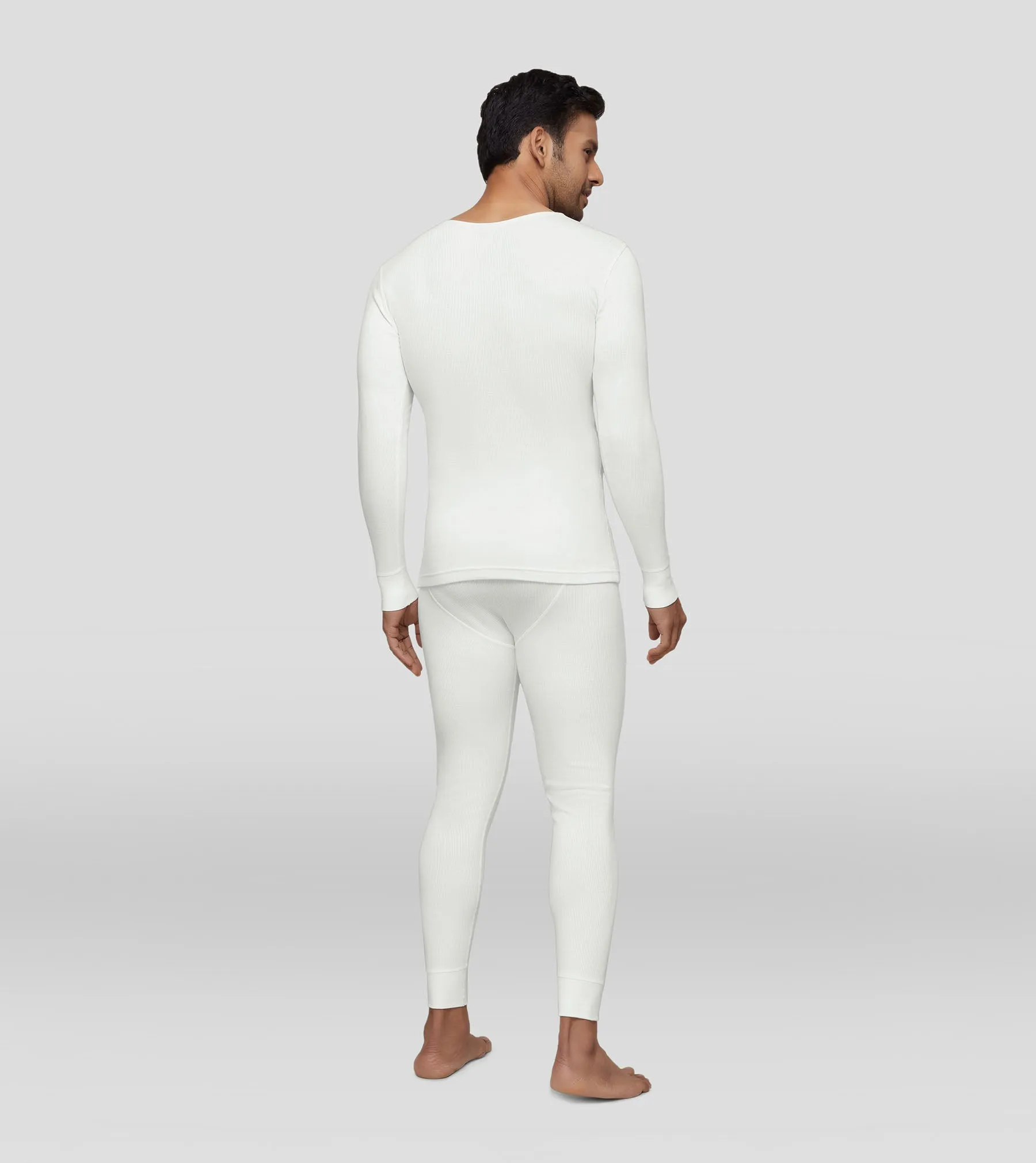 Cotton Rich Long Sleeve Thermal Set Ivory White