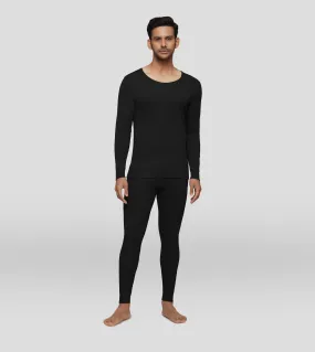 Cotton Rich Long Sleeve Thermal Set Pitch Black