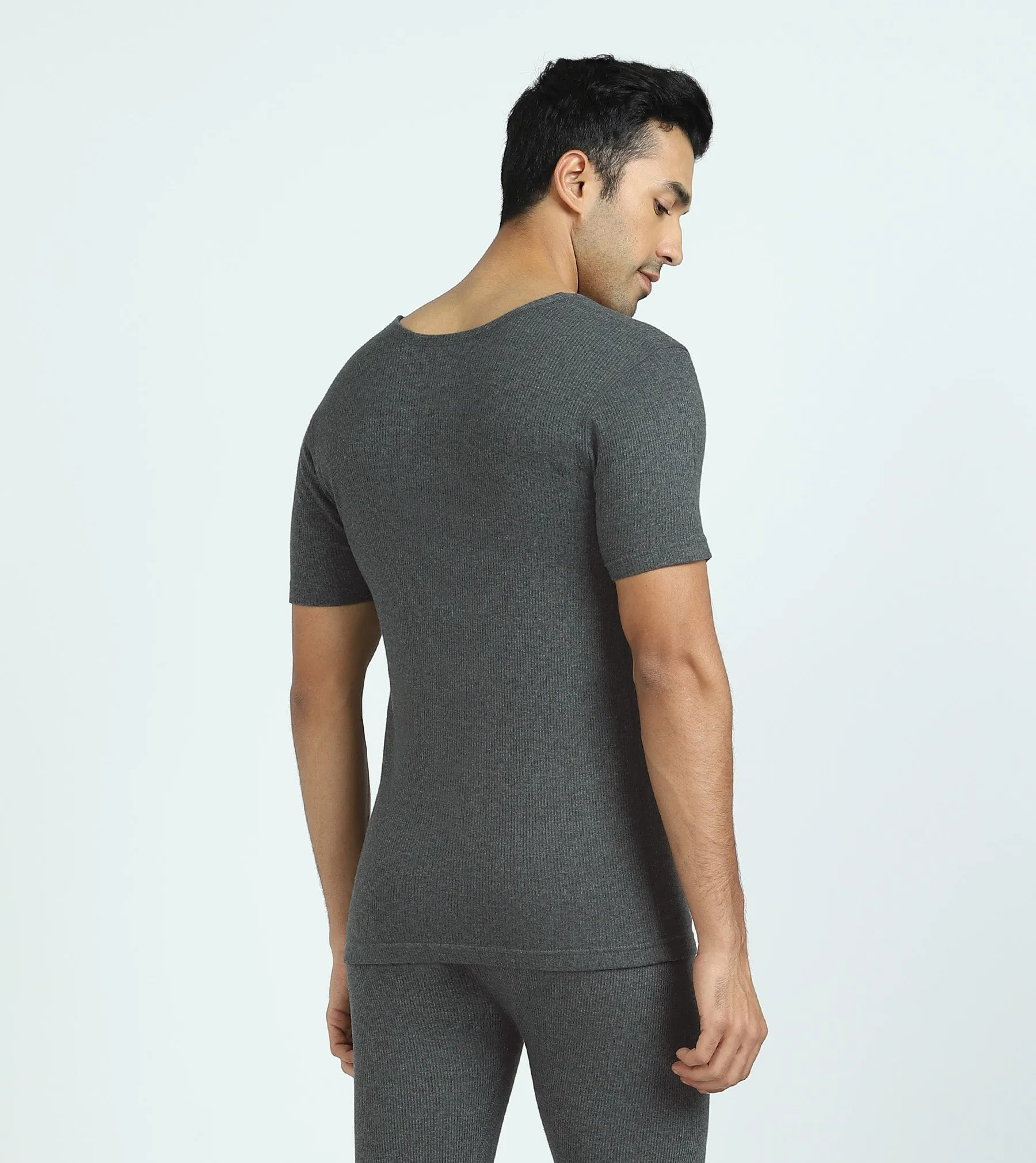 Cotton Rich Short Sleeve Thermal Set Graphite Grey