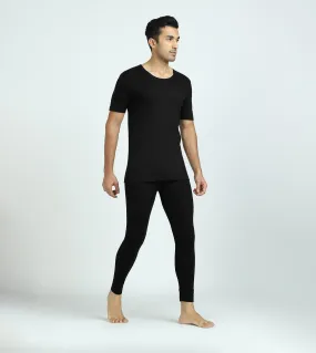 Cotton Rich Short Sleeve Thermal Set Pitch Black