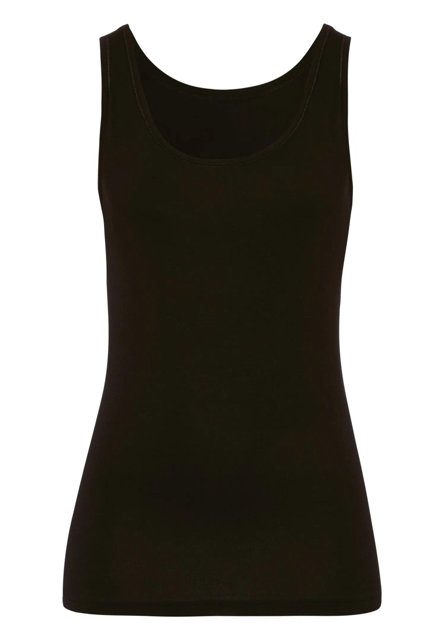 Cotton Sensation Cotton Round Neck Tank Top | Black 71406-019