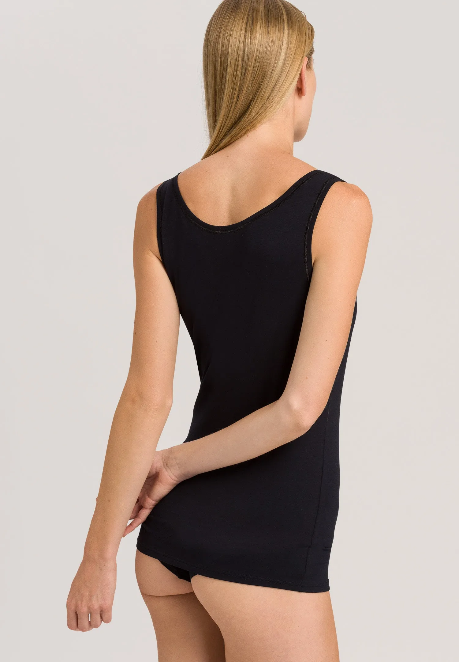 Cotton Sensation Cotton Round Neck Tank Top | Black 71406-019