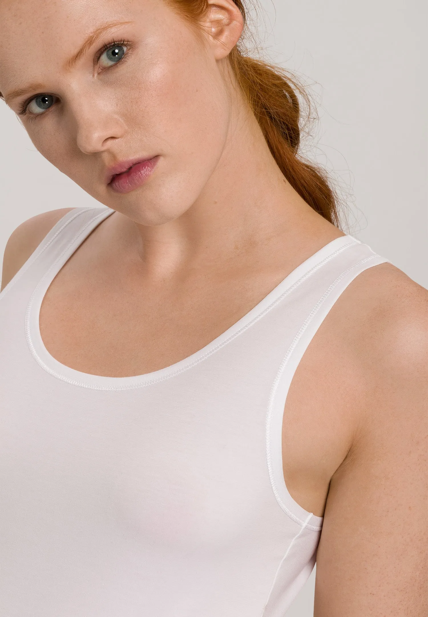 Cotton Sensation Cotton Round Neck Tank Top | White 71406-101