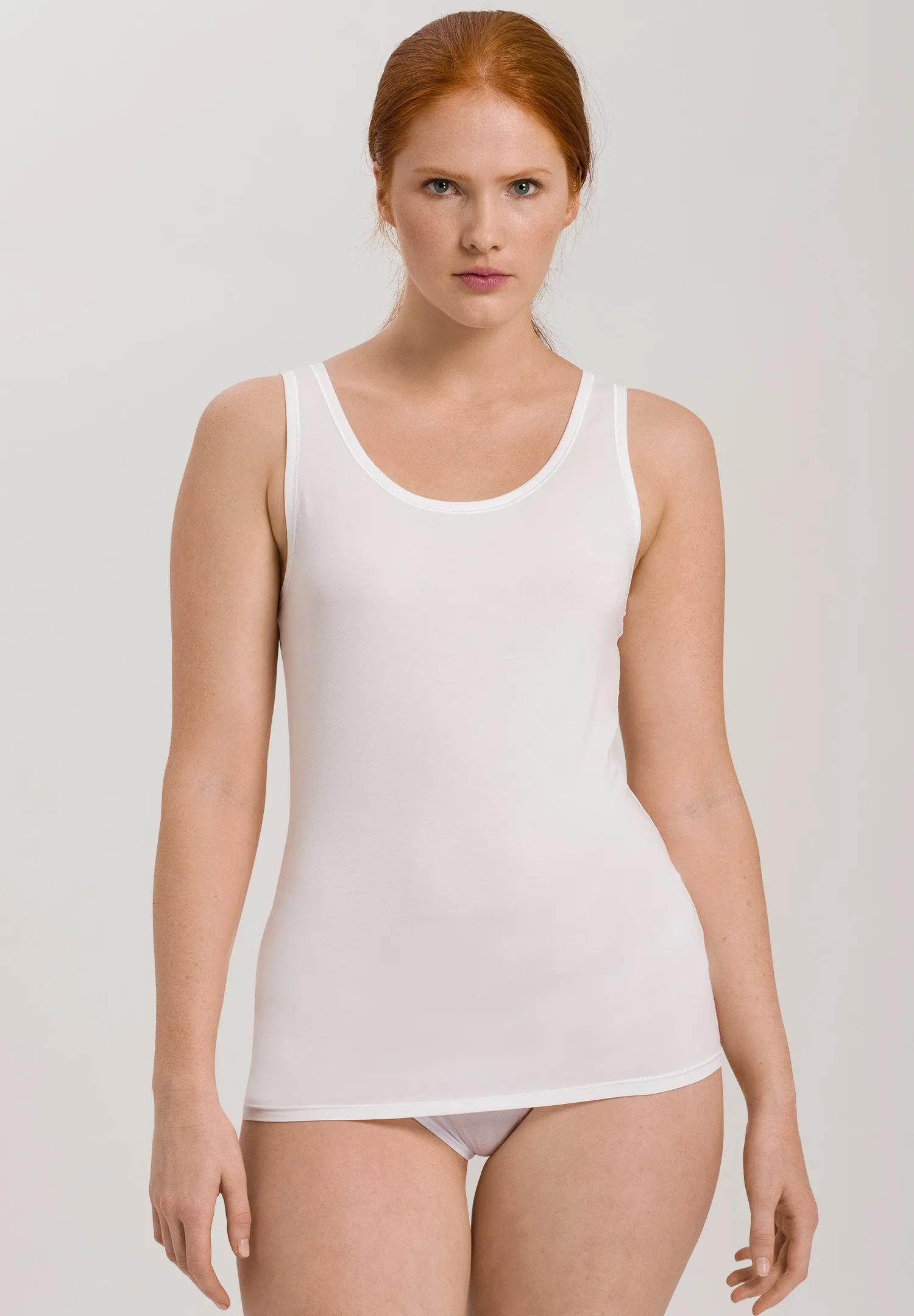 Cotton Sensation Cotton Round Neck Tank Top | White 71406-101