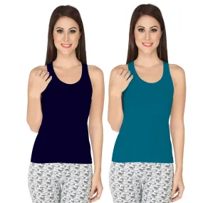 Cotton spandex Blue racer back Tee (PACK of 2) SC-6