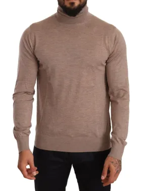 Dolce & Gabbana Brown Cashmere Turtleneck Pullover Sweater