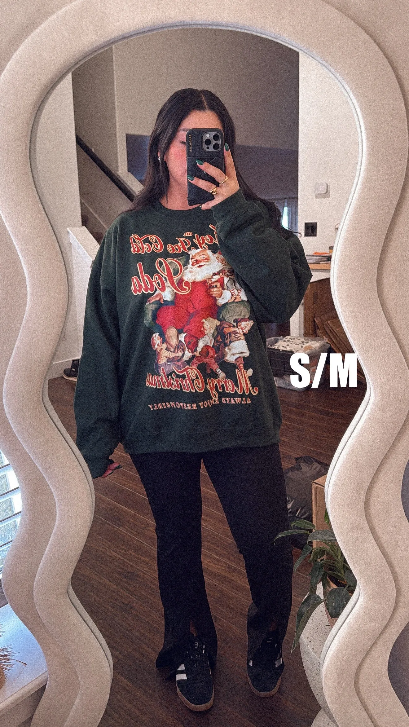 Enjoy a Soda at Christmas, Santa 90’s Oversized Sweatshirt