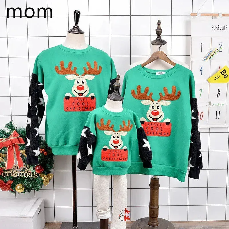 Family Christmas Deer Santa claus sweatshirt