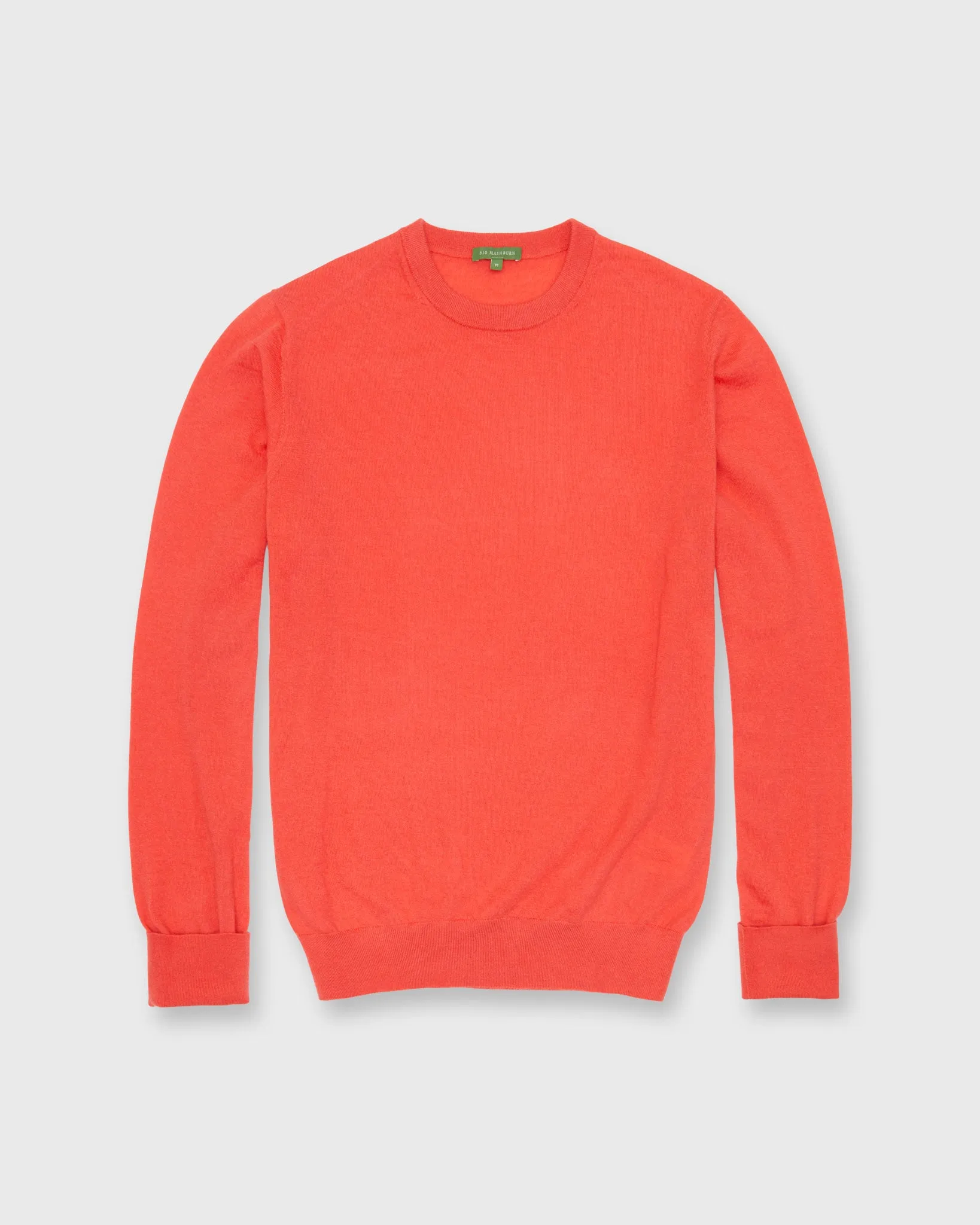 Fine-Gauge Crewneck Sweater in Flame Cashmere