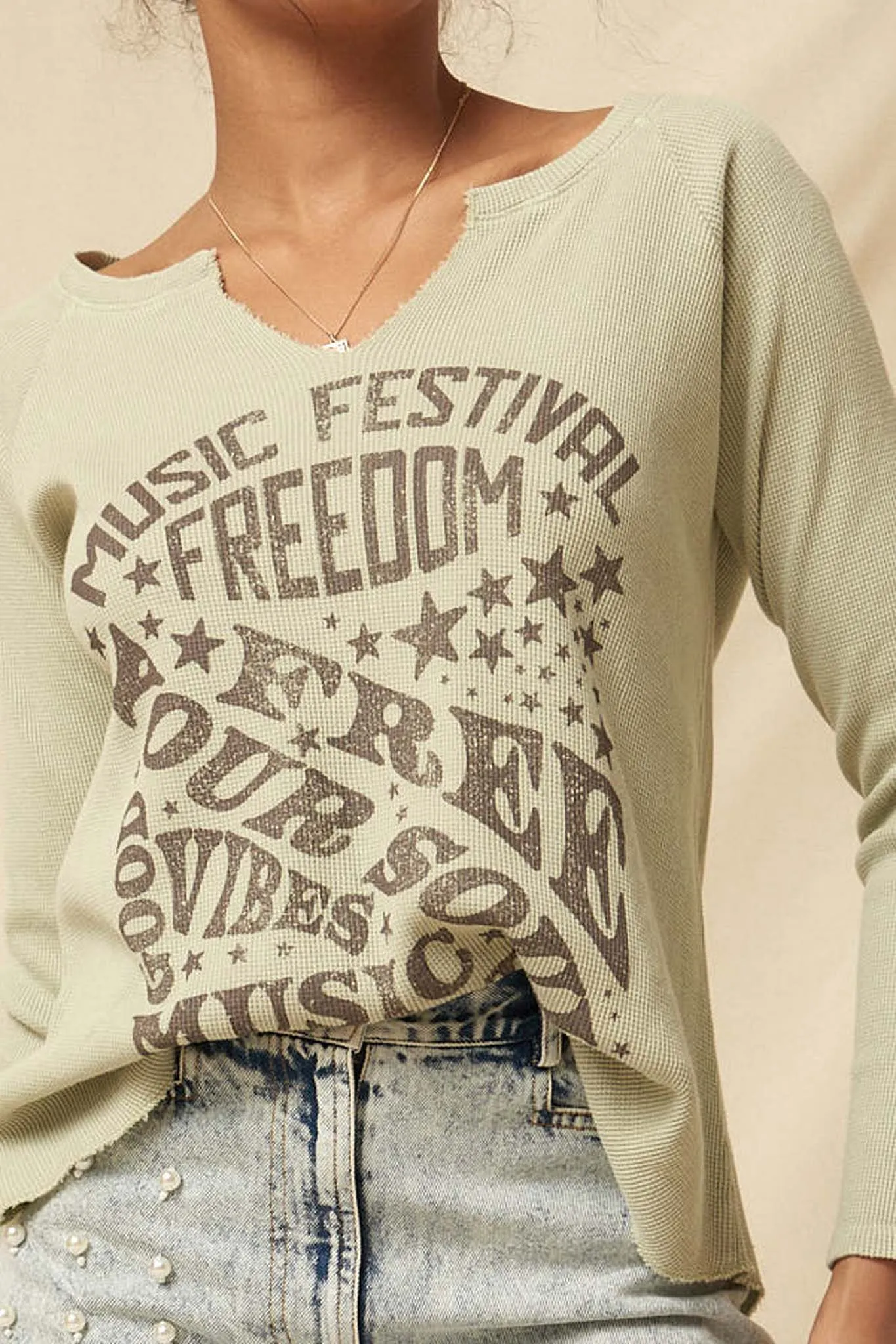 Freedom Festival Vintage Thermal Graphic Top