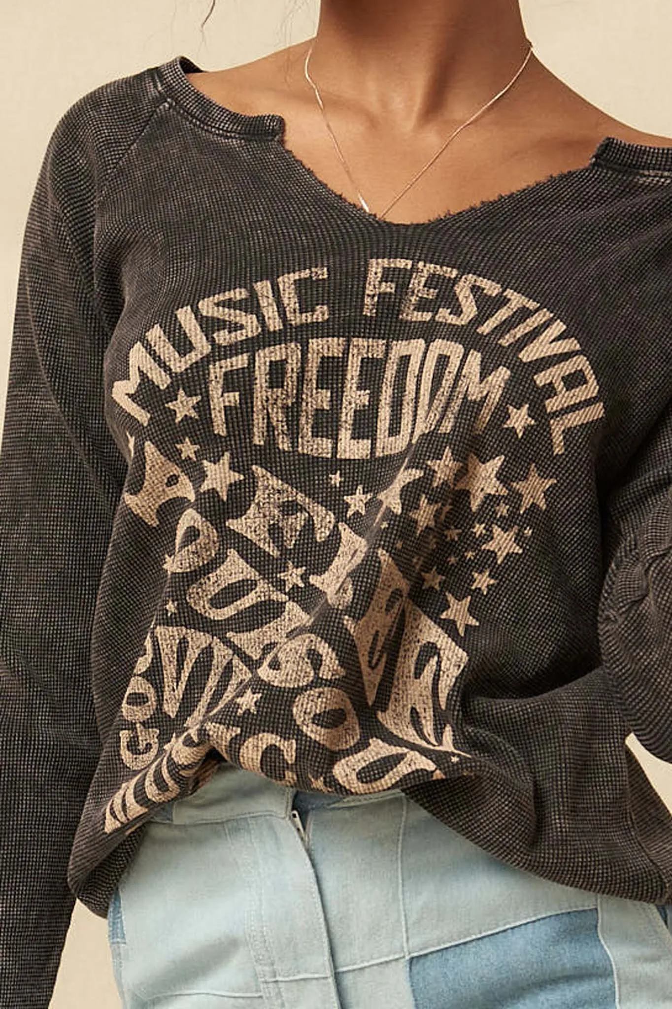 Freedom Festival Vintage Thermal Graphic Top