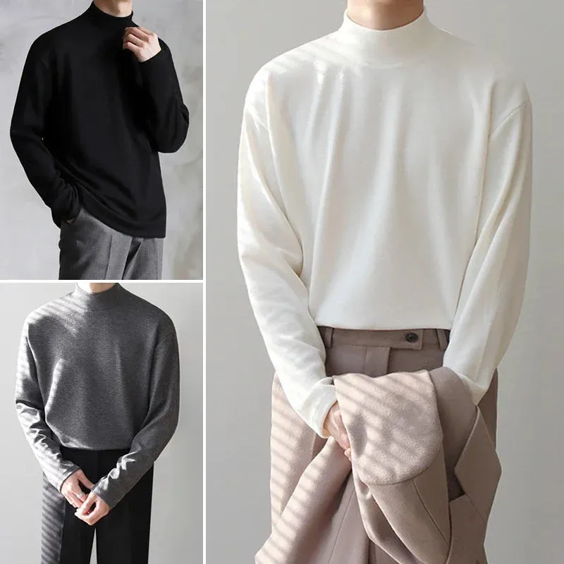 Funki Buys | Sweaters | Men's Thin Lightweight Mock Turtleneck