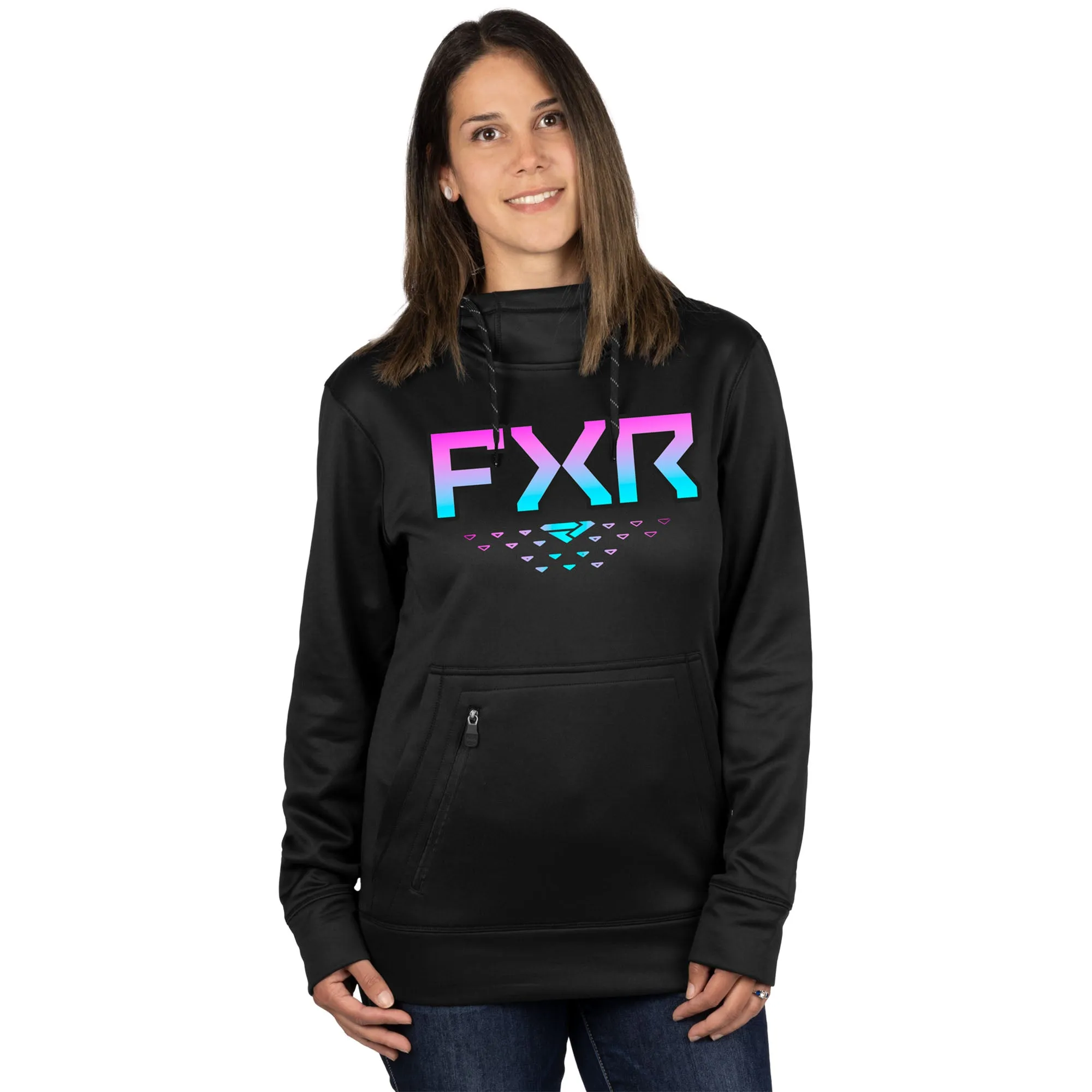 FXR Helium Tech Pullover Hoodie Black/E Pink-Sky